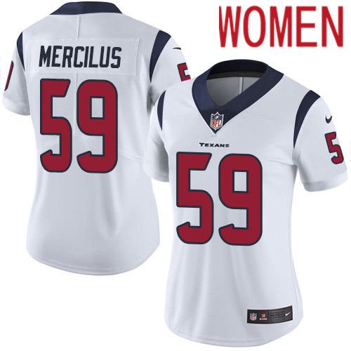 Women Houston Texans 59 Whitney Mercilus White Nike Vapor Limited NFL Jersey